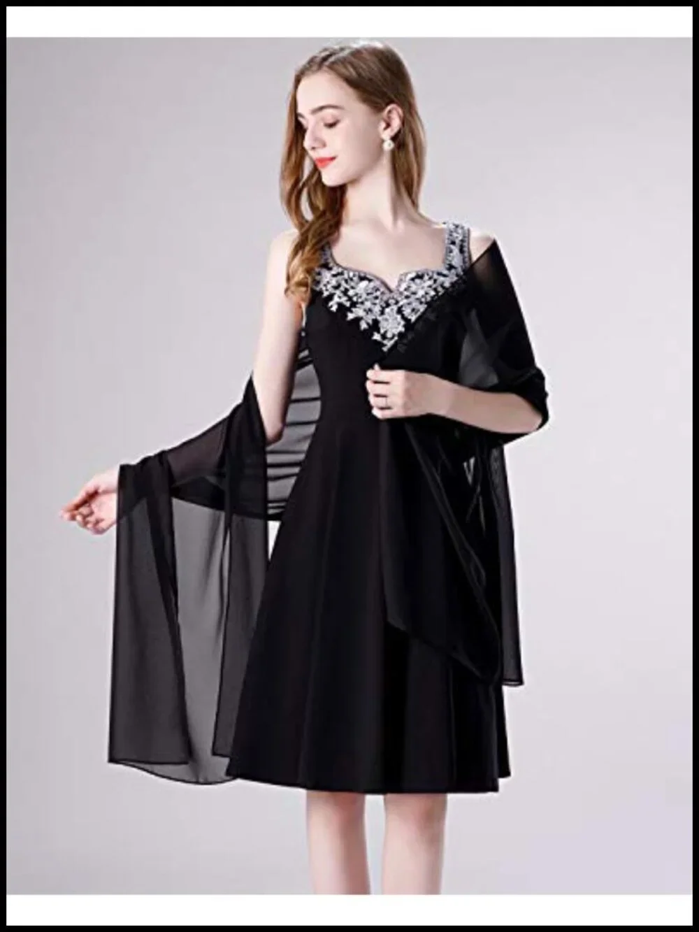 Chiffon Shawl Wrap for Evening Dress Wedding Sheer Scarf Women Shoulder Cover